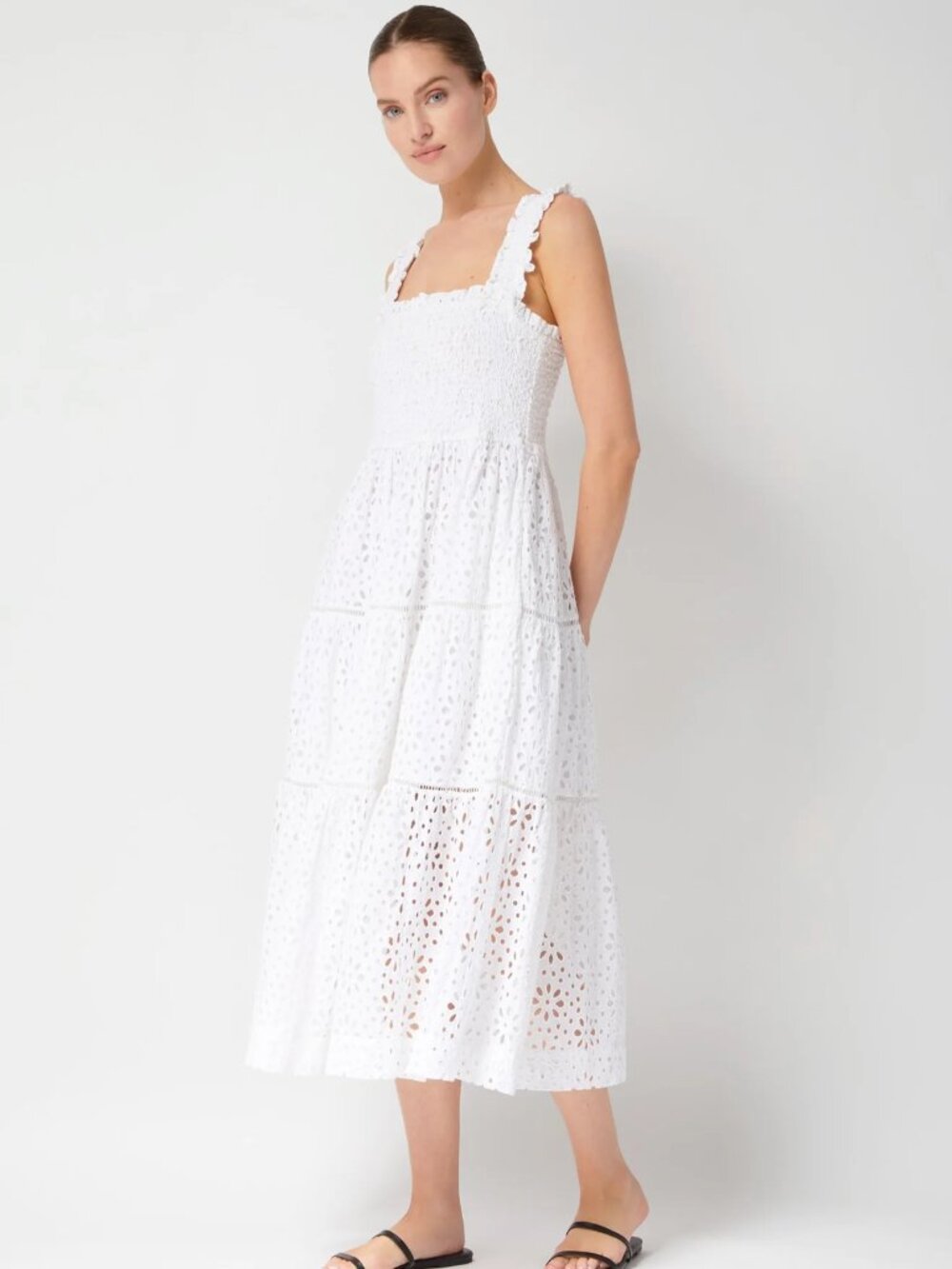 NWOT Change of Scenery Kristen Dress Fresh White Seaside Eyelet - XS/S - Picture 2 of 6